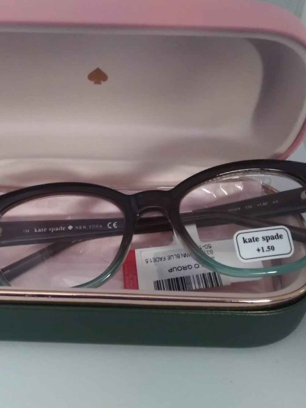 Kate Spade New York Amilia 50-18-135 READING GLASSES W/HARD CASE 1.50 NWT (7944)